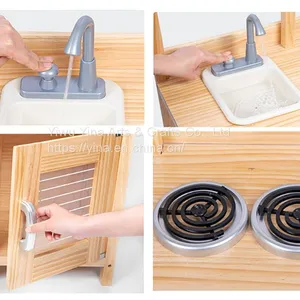 Wooden Pretend Cooking Game Children Play Set Kitchen Toy Sets for Kids thumbnail-3