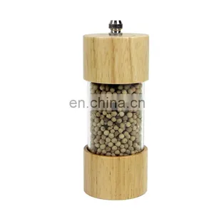 Food Grade Salt And Pepper Grinder Spice Mill Grinder Bottles Shaker With Wooden And Ceramic Mechanism thumbnail-1