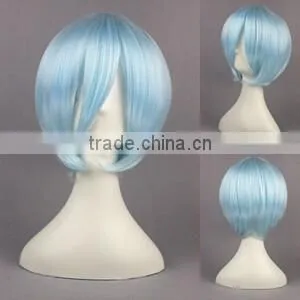 High Quality 35cm Short Straight EVA Ayanami Rei Ice Blue Wig Synthetic Anime Wig Cosplay Costume Hair Wigs Party Wig thumbnail-2
