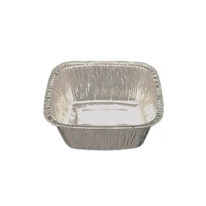 250ml Square Aluminum Foil Container Disposable Food Grade Foil Tray for Baking Roasting Takeaway thumbnail-3