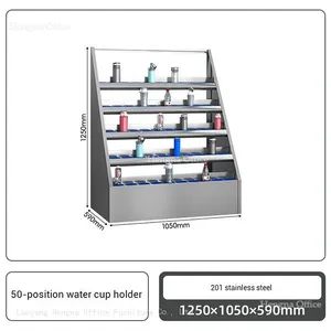 Angled Metal Bottle Display Stand | Anti-Scratch Rubber Guard & Stable Base | Staff Room - Exporter thumbnail-3