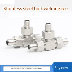 Needle-shaped Three-way 304 Stainless Steel Jb/972-77 Butt-welded Union Three-way Middle Joint Welded Three-way Pipe Fitting for Clean Pipes 18*3 thumbnail-1