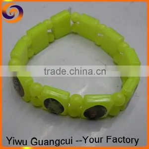 Wood Bracelet With Epoxy Logo Sticker thumbnail-2