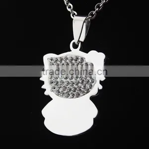 High-grade Stainless Steel Pendants Cat Necklace Cartoon Necklace Wholesale thumbnail-3