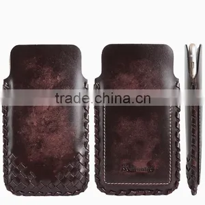 Fading Color Genuine Leather Cell Phone/Mobile Phone Weave Case/Tube for IPhone 6/6s for Lady/Women thumbnail-2