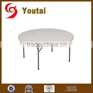 White Round Folding Plastic Hotel Banquet Wedding Table thumbnail-1