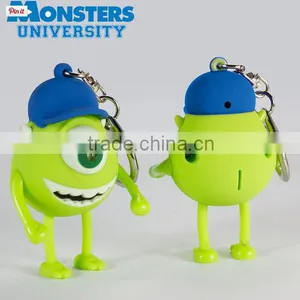 Hot Sell Promotional Plastic LED Flashing Gift Keychain With Sound Monster University thumbnail-2