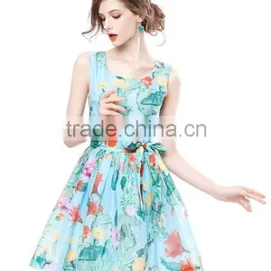 2014 New Product Trendy Women Sleeveless Silk Dress (stock) thumbnail-5