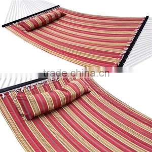Hammock-Quilted-Fabric-W-Pillow-Double-Size-Spreader-Bar-Heavy-Duty-Stylish-Red thumbnail-3