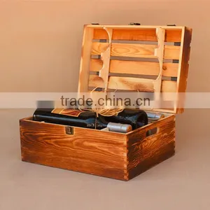 Packaging Products Pine 6 Bottle Wooden Wine Box thumbnail-1