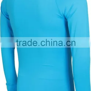 92% Polyester 8% Spandex (Lycra) Crew Neck Long Sleeves Cosmic Blue Compression Shirt / Rash Guard With Printing thumbnail-2