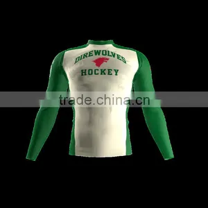 Polyester Spandex Long Sleeves Direwolves Compression Shirt / Rash Guard With Club Logo, Player Name and Number at Sleeves thumbnail-1