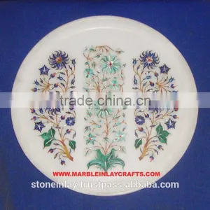 Marble Pietra Dura Plate thumbnail-1