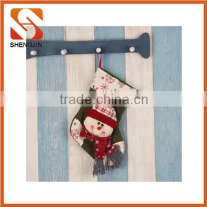 SJ-6800 Customized Xmas Decoration Socks Small Felt Snowman Stocking thumbnail-1
