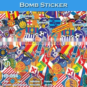 HD-092 CARLIKE Air Bubble Free High Quality Car Wrapping Skull Bomb Sticker thumbnail-3