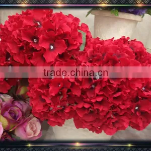 Cheap Price Silk Flower Red Hydrangea thumbnail-1