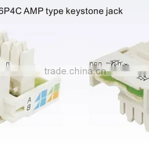 Cat3 UTP 6P4C AMP Keystone Jack thumbnail-1