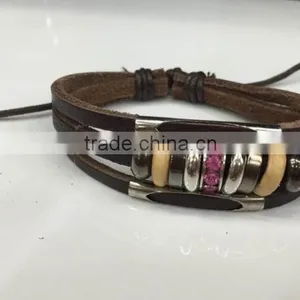 2015 Cheap High Quality Customized Multicolor Evil Eye Bracelet Evil Eye Bead Beaded Wrap Leather Bracelet thumbnail-2