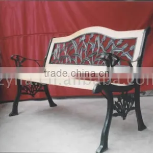 Patio Classic Wooden and Cast Iron Garden Bench thumbnail-2