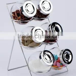6pcs Glass Spice Jar With Spoon and Metal Rack (TW1026) thumbnail-1