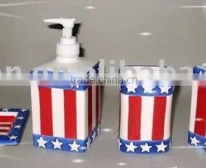 Ceramic Bathroom Item With USA National Flag thumbnail-1