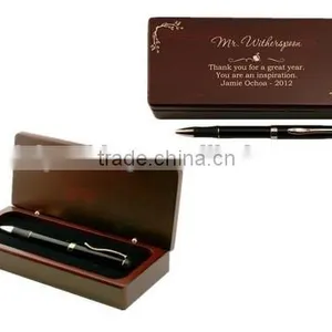 Luxury Wooden Pen Box Set Clear Lid thumbnail-2