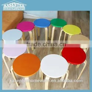Natural Color Bent Plywood Stool Bent Wood Round Stool thumbnail-2