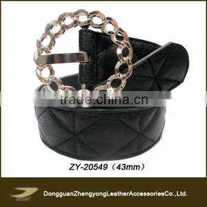 (ZY-20549) Unisex Black Wide Belt,guangzhou Leather Belts Factory thumbnail-1