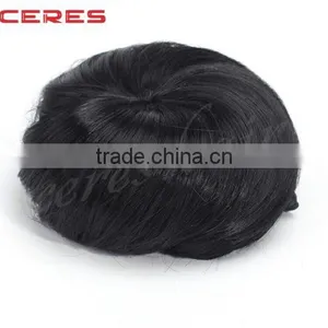 Fashion Original Clip on Man Bun Wig Natural Black Color thumbnail-2