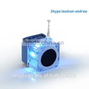 6 Colors Portable Multimedia Speaker With Music MP3/4 Player Micro SD/TF USB Disk FM Radio Cube Music Box thumbnail-1