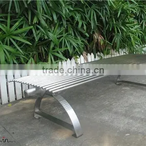 Modern Stainless Steel Park Bench Without Backrest thumbnail-1