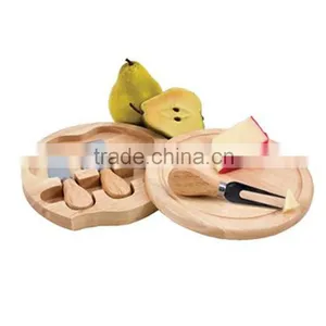 3 Knives Mini Cheese Cutting Board Set Wood Material thumbnail-1