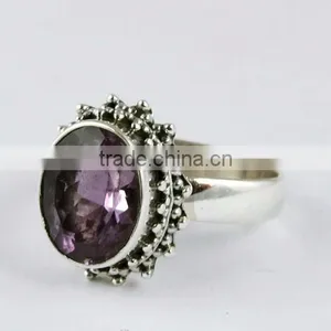 Simple Design !! Purple Amethyst 925 Sterling Silver Ring, Handmade Silver Jewelry, Silver Jewelry Exporter thumbnail-3