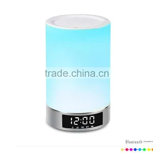 Wireless Bluetooth Speaker Music Sound Box With Alarm Clock Touch LED Table Lamp thumbnail-2