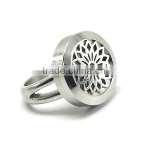 Stainless Steel Essential Oil Diffuser Perfume Aromatherapy Locket Ring thumbnail-2