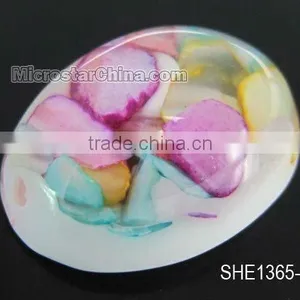 Colorful Patterned Shell Cabochon thumbnail-1