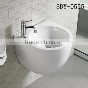 Hight Quality CE Sanitary Ware Round Wash Basin Wall Hung Basin Supplier's Choice thumbnail-1