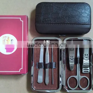 MRT-016 6pcs PU Bag With Colored Box Stainless Steel Purse Size Manicure Set thumbnail-1