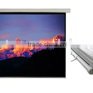 16/9 Electric Projector Screen for HD Home Cinema LED Digital Projector Motorized Screen for Indoor Matt White Proyector Screen thumbnail-3