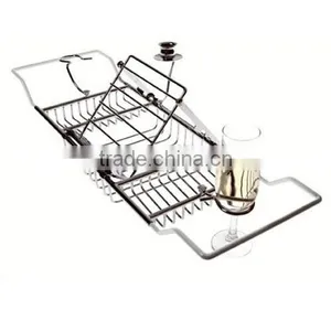 Chrome or Stainless Steel Extandable Bathtub Caddy thumbnail-1