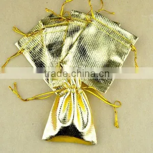 HOT SALE ! Metallic Silver Fabric Gift Bag Pouch thumbnail-3