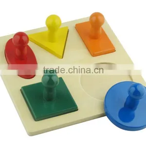 Kids Educational Toys Beech Wooden Geometric Puzzle Board thumbnail-1