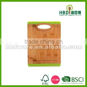 Non-slip Wood Bamboo Cutting Board With Silicone Edge, Bamboo and Silicone Cutting Board thumbnail-2