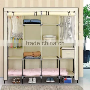 Assemble Multi-compartment Collapsible Closet Cabinet Wardrobe, Non-woven Fabric Wardrobe Cabinet thumbnail-1