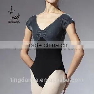2016 Wholesale Velvet Adult Leotard Dance Cap Sleeve Leotards thumbnail-4