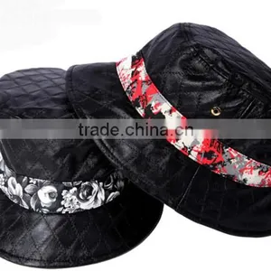 2014 Qulited Leather Embroidery Bucket Boonie Custom Hat Wholesale thumbnail-6