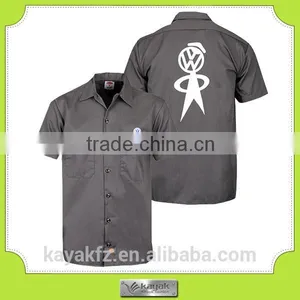 Custom Men's Blank Whosale Cotton Work Shirt Uniform thumbnail-4