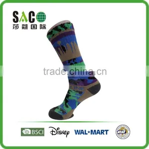 Blue Green Black Camouflage Compression Sports Socks thumbnail-1