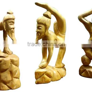 Yoga Yogi Statue India Handmade Handicraft Statue Murti Sculpture Artisan India Carving Guru Baba Ramdev thumbnail-1