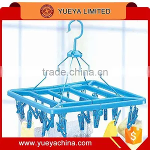 24 Pegs Rectangle Laundry Hang Folding Hanger Underwear Clothes Socks Laundry Dryer Dry Clip Peg Dorm Hook thumbnail-1